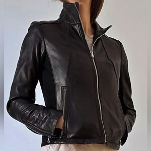 Calvin Klein Genuine Leather Jacket, Black, XS/S